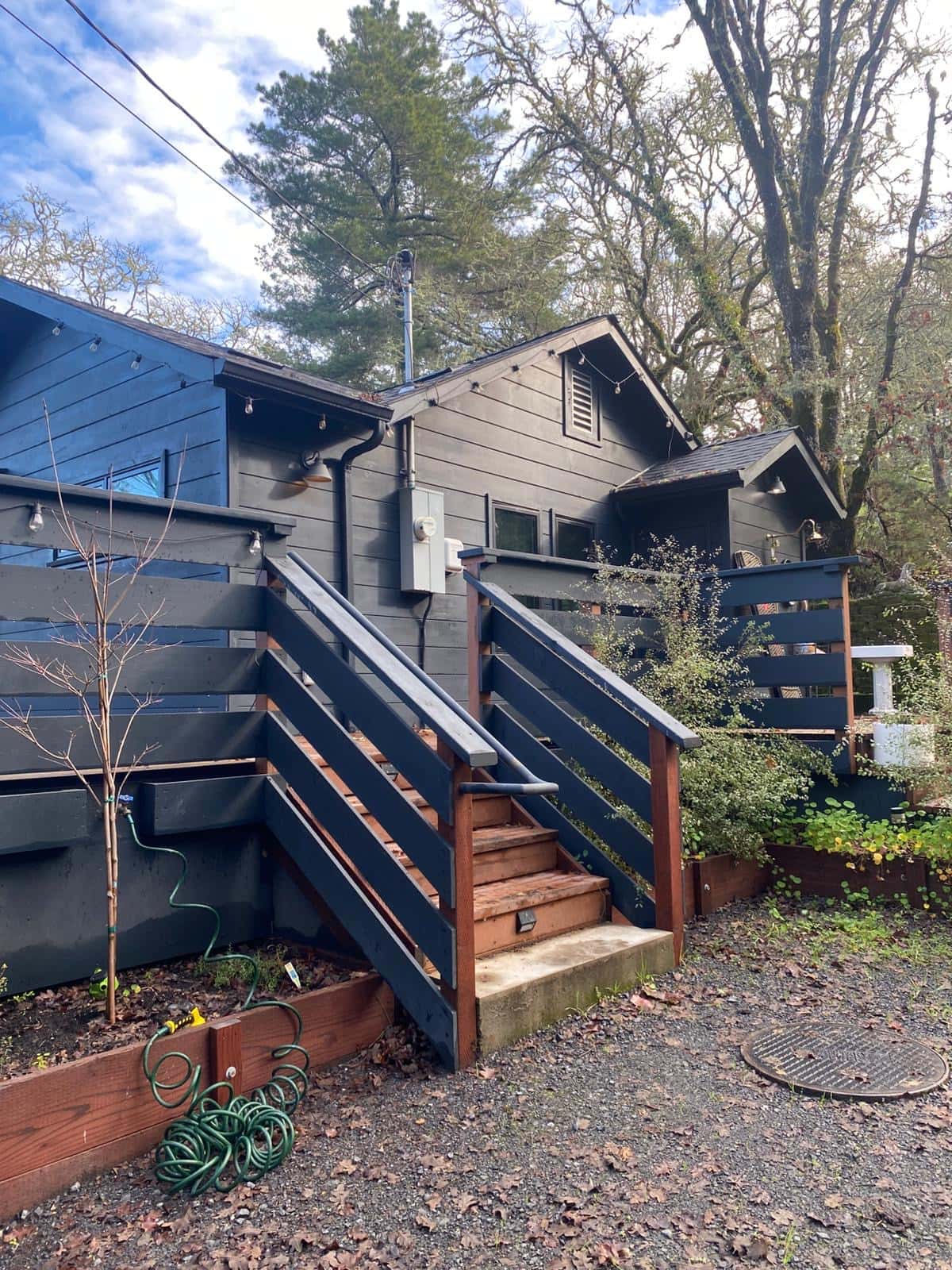 A Potrero solar and battery customer home in Forestville, Sonoma County, set among the redwoods and oaks of the Russian River area